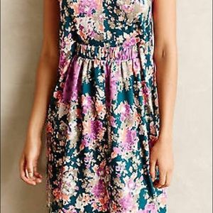 Anthropologie floral dress with inside belt